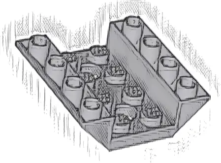Slope, Inverted 45 4 x 4 Double with 2 Holes