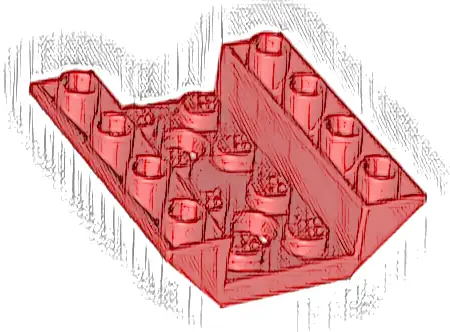 Slope, Inverted 45 4 x 4 Double with 2 Holes