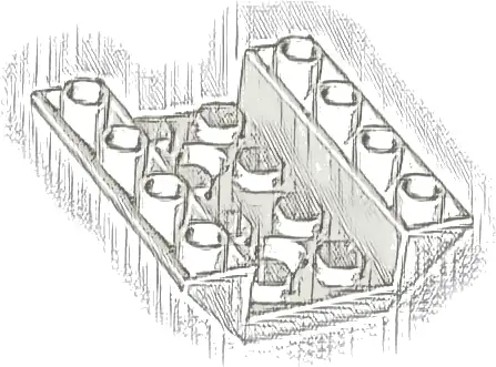 Slope, Inverted 45 4 x 4 Double with 2 Holes