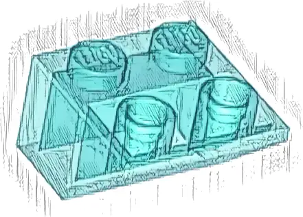 Slope, Inverted 45 2 x 2 without Bottom Tube