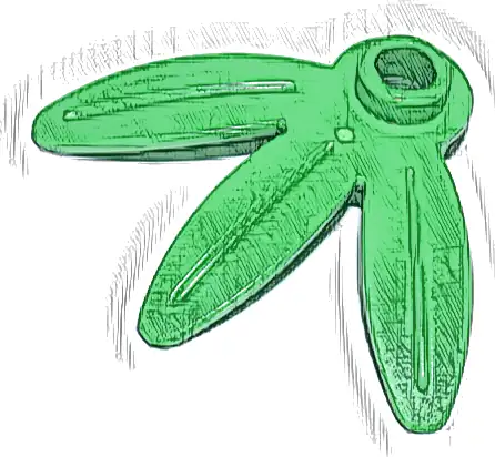 Plant Plate, Round 1 x 1 with 3 Thin Leaves