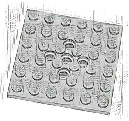 Plate, Modified 6 x 6 with 5 Pin Holes
