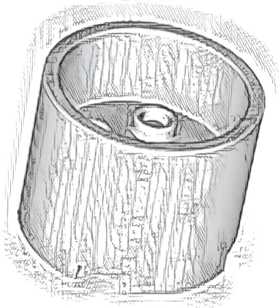 Brick, Round 3 x 3 x 2 with Recessed Center and Axle Hole