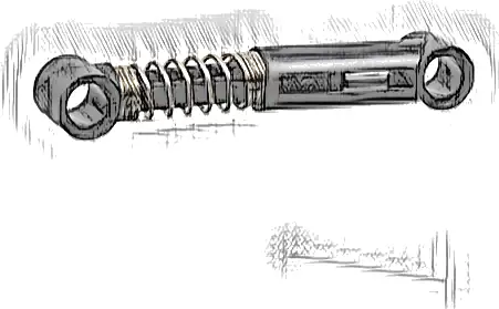 Technic, Shock Absorber 6.5L with Black Piston Rod - Hard Spring, Tight Coils at Ends