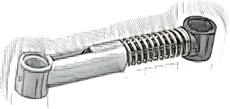 Technic, Shock Absorber 6.5L with Black Piston Rod - Soft Spring, Tight Coils