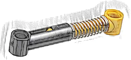 Technic, Shock Absorber 6.5L with Pearl Gold Piston Rod - Soft Spring, Tight Coils