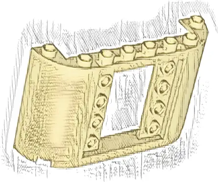 Panel 2 x 8 x 4 with 2 x 3 1/3 Cutout with 4 Studs on Each Side