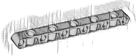 Technic, Liftarm, Modified Perpendicular Holes Thick 1 x 11