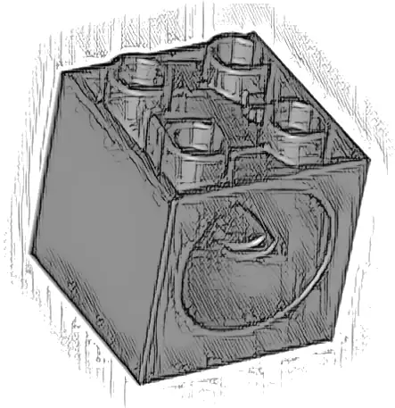 Brick, Modified 2 x 2 x 1 2/3 with Hole for Gear Worm Screw 6L
