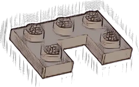 Plate, Modified 2 x 3 with 1 x 1 Cutout