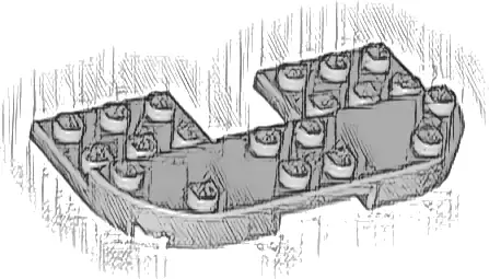 Plate, Round 4 x 8 x 2/3, Raised 2 x 8 and 2 x 2 Cutout