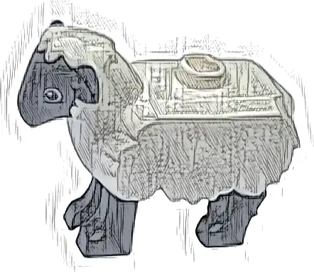 Sheep with Black Head and Legs and Eyes Pattern