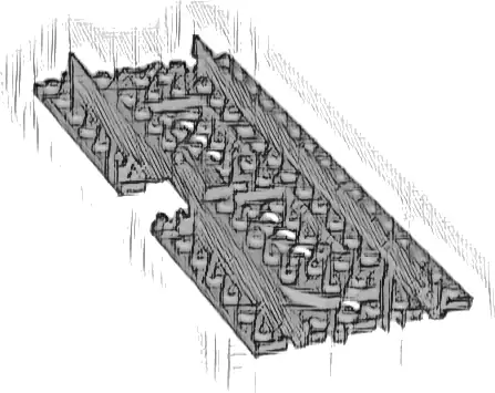 Train, Track Plastic (RC Trains) Straight with Side Cutout and Clips