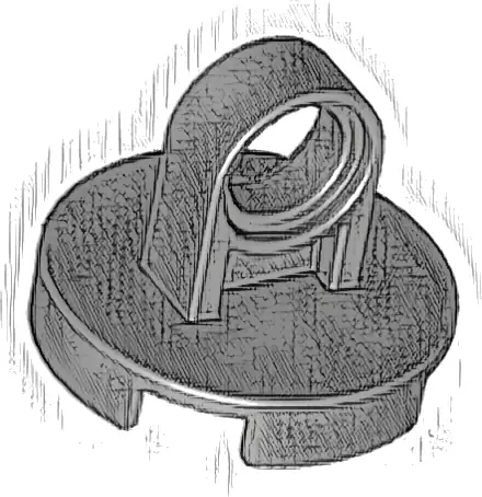 Tile, Round 2 x 2 with Lifting Ring Thick and Bottom Stud Holder