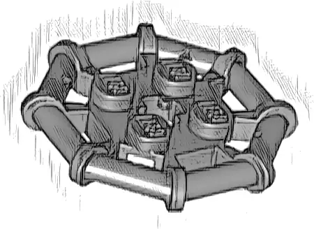 Plate, Modified 2 x 2 with Bar Frame Octagonal, Reinforced, Completely Round Studs