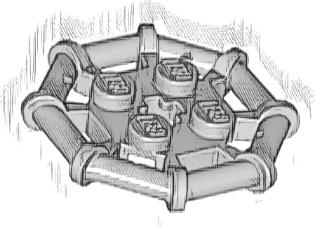 Plate, Modified 2 x 2 with Bar Frame Octagonal, Reinforced, Completely Round Studs