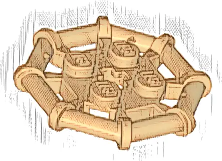 Plate, Modified 2 x 2 with Bar Frame Octagonal, Reinforced, Completely Round Studs
