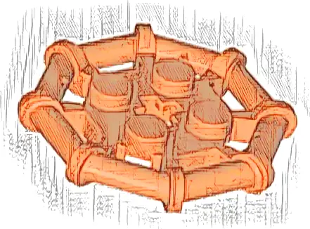 Plate, Modified 2 x 2 with Bar Frame Octagonal, Reinforced, Completely Round Studs