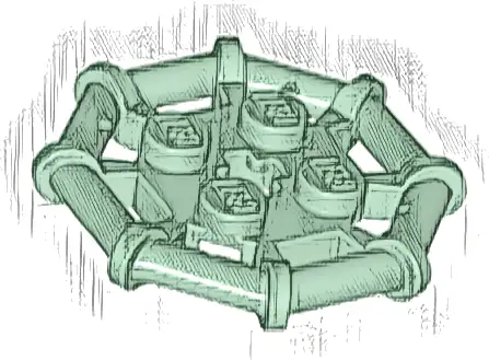 Plate, Modified 2 x 2 with Bar Frame Octagonal, Reinforced, Completely Round Studs