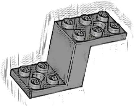 Bracket 5 x 2 x 2 1/3 with 2 Holes and Bottom Stud Holder