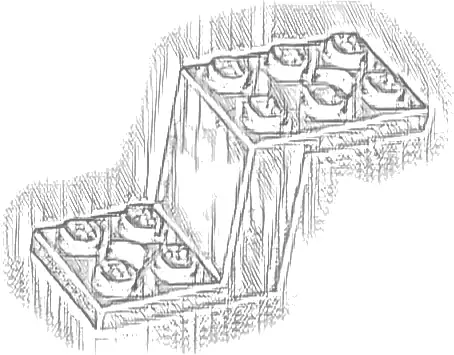 Bracket 5 x 2 x 2 1/3 with 2 Holes and Bottom Stud Holder