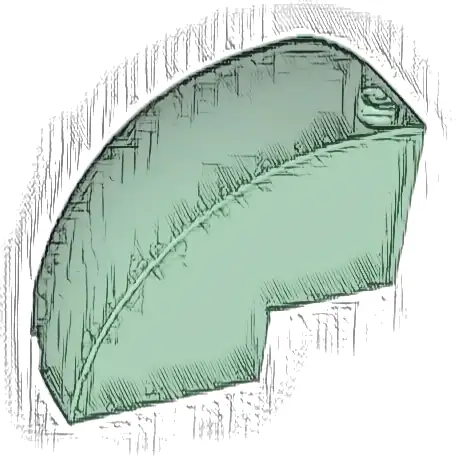 Brick, Round Corner 5 x 5 x 3 1/3 Dome Top