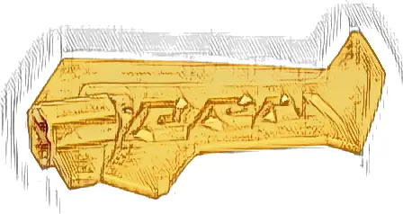 Large Figure Weapon, Blade Jagged with Axle Hole