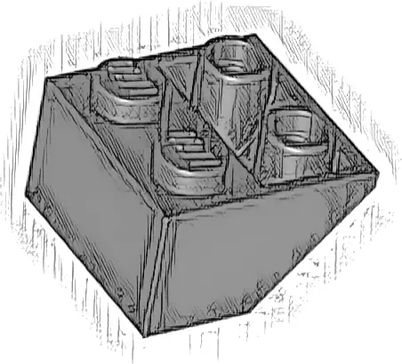 Slope, Inverted 45 2 x 2 with Hollow Round Bottom Tube