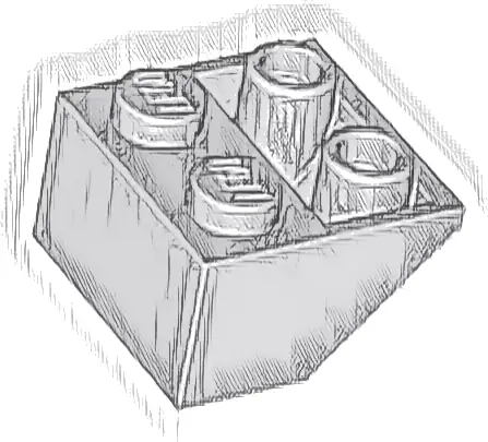 Slope, Inverted 45 2 x 2 with Hollow Round Bottom Tube