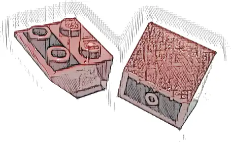 Slope, Inverted 45 2 x 2 with Hollow Round Bottom Tube