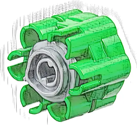 Projectile Launcher Part, Rapid Shooter Six Barrel - Rounded Barrels with Light Bluish Gray Trigger (77257 / 77258)