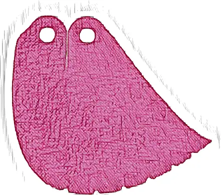 Mini Doll, Cape Cloth, Swept to Side, Triangular Cutouts on Edge