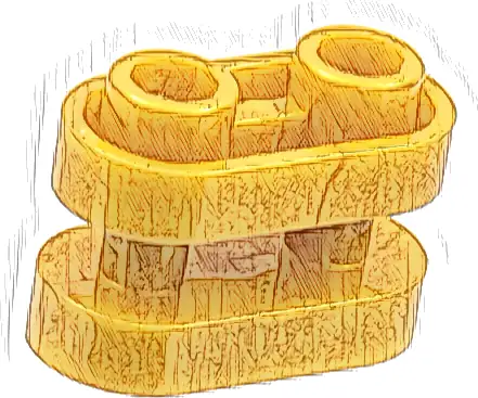 Brick, Round 1 x 2 with Hollow Studs and Open Center with Bars