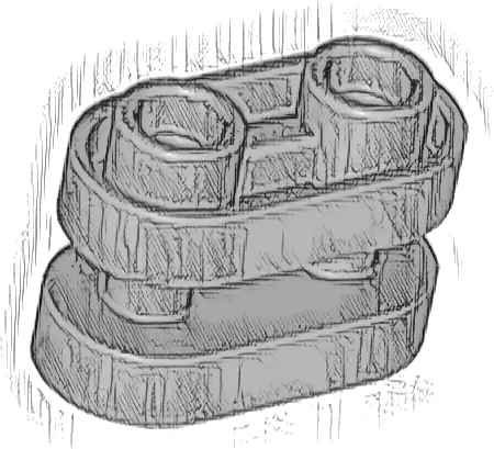 Brick, Round 1 x 2 with Hollow Studs and Open Center with Bars