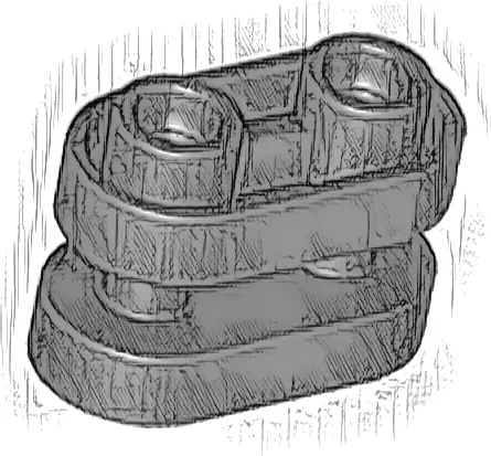 Brick, Round 1 x 2 with Hollow Studs and Open Center with Bars