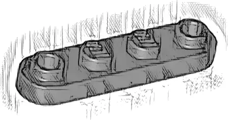 Plate, Round 1 x 4 with 2 Open Studs