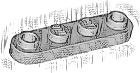 Plate, Round 1 x 4 with 2 Open Studs