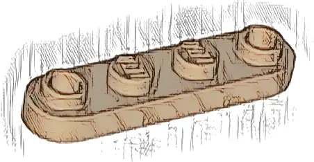 Plate, Round 1 x 4 with 2 Open Studs