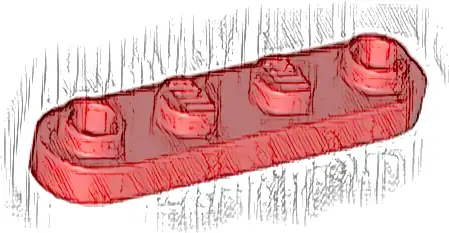 Plate, Round 1 x 4 with 2 Open Studs