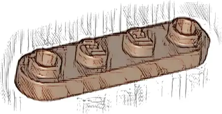 Plate, Round 1 x 4 with 2 Open Studs