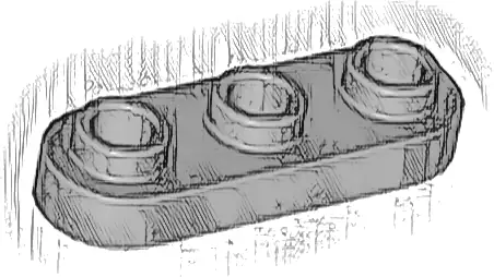 Plate, Round 1 x 3 with Open Studs