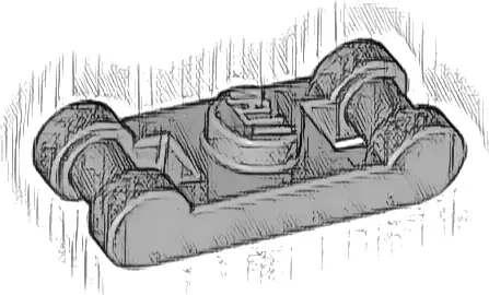 Plate, Modified 1 x 1 with Bar Handles on Ends