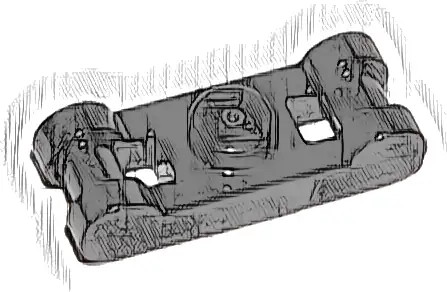 Plate, Modified 1 x 1 with Bar Handles on Ends