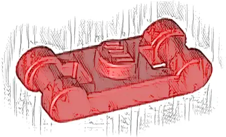 Plate, Modified 1 x 1 with Bar Handles on Ends