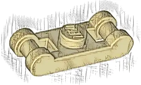 Plate, Modified 1 x 1 with Bar Handles on Ends