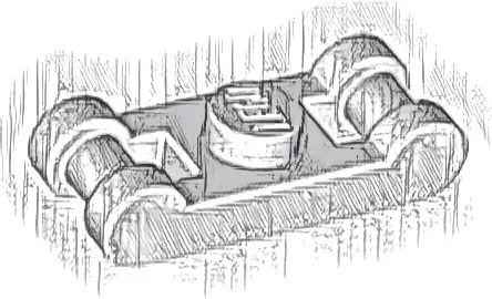 Plate, Modified 1 x 1 with Bar Handles on Ends