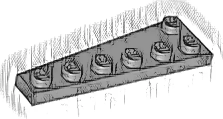 Wedge, Plate 6 x 2 Right