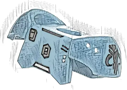 Minifigure Armor Breastplate with Shoulder Pads and 2 Back Studs with SW Mandalorian Armor, Dark Silver and Silver Shapes and Black Mythosaur Pattern