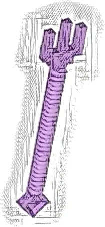 Minifigure, Weapon Trident Pixelated (Minecraft)