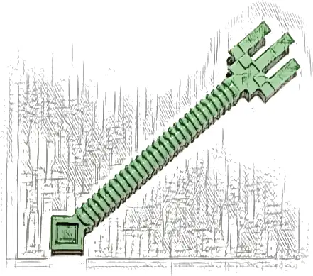 Minifigure, Weapon Trident Pixelated (Minecraft)